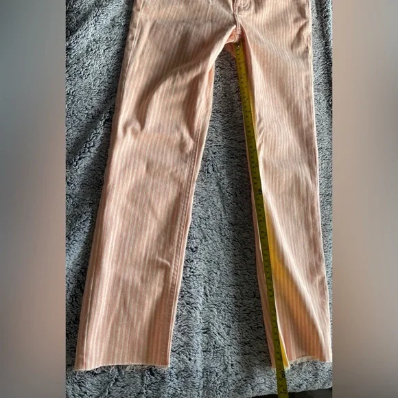 NWT LC Lauren Conrad Skinny Crop Mid Rise Lycra Stretch Jeans In Pink Striped - Picture 10 of 16